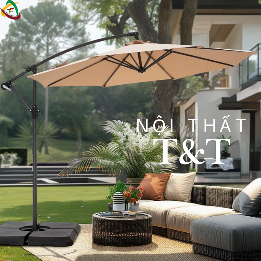 Các mẫu ô dù lệch tâm trang trí resort sang trọng và cao cấp nhất hiện nay