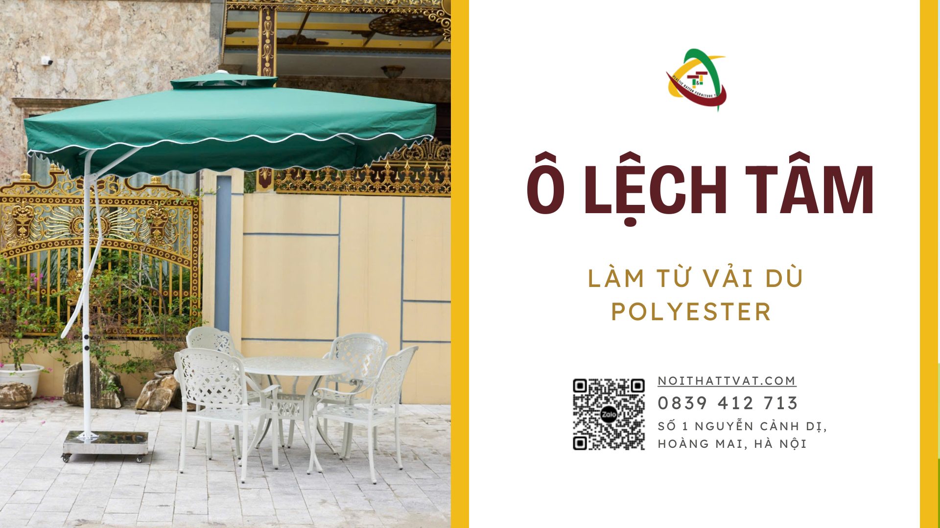 Địa chỉ mua ô dù lệch tâm uy tín nhất Hà Nội hiện nay – Bí quyết chọn mua thông minh